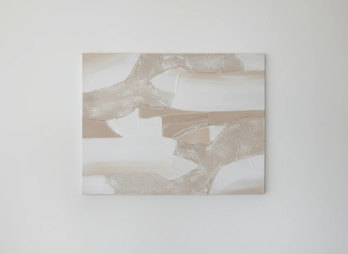 Dérive minérale — Zina Art, 2026, Technique mixte et sable sur toile, 100 × 81