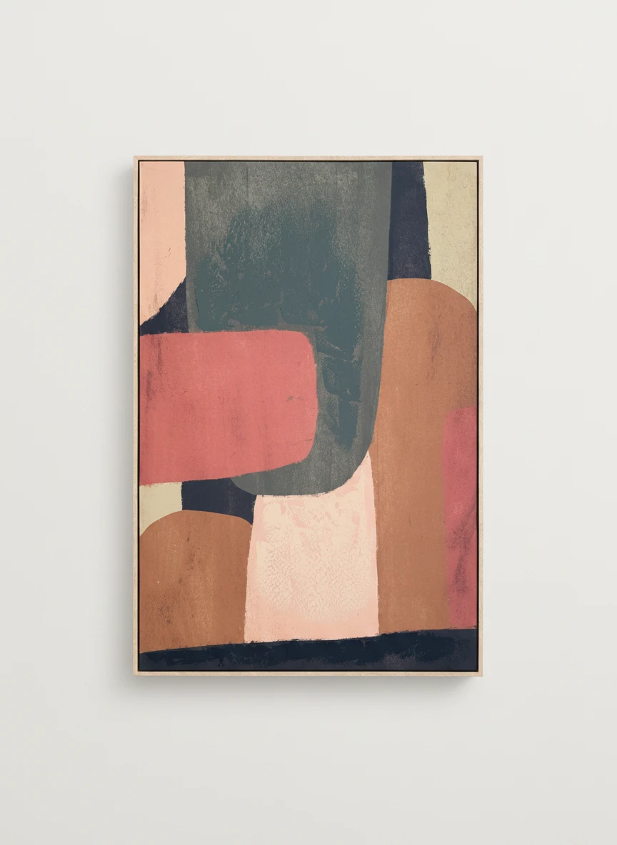 Terres colorées du soir — Zina Art, 2026, Acrylique et sable sur toile, 73 × 92